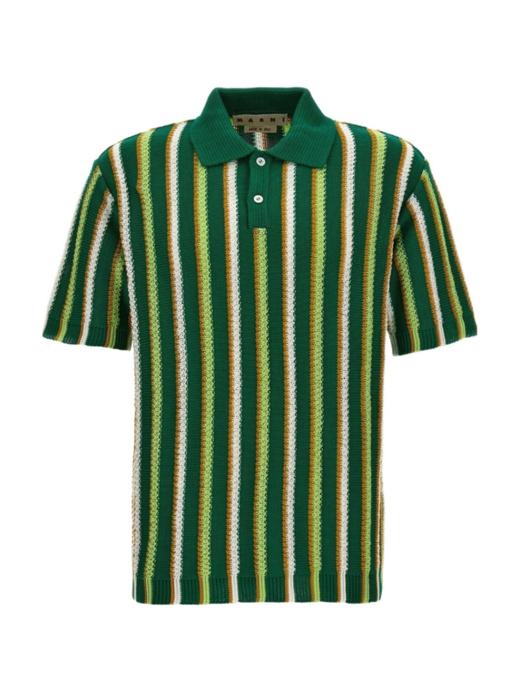 Marni Striped Crocheted Polo Shirt